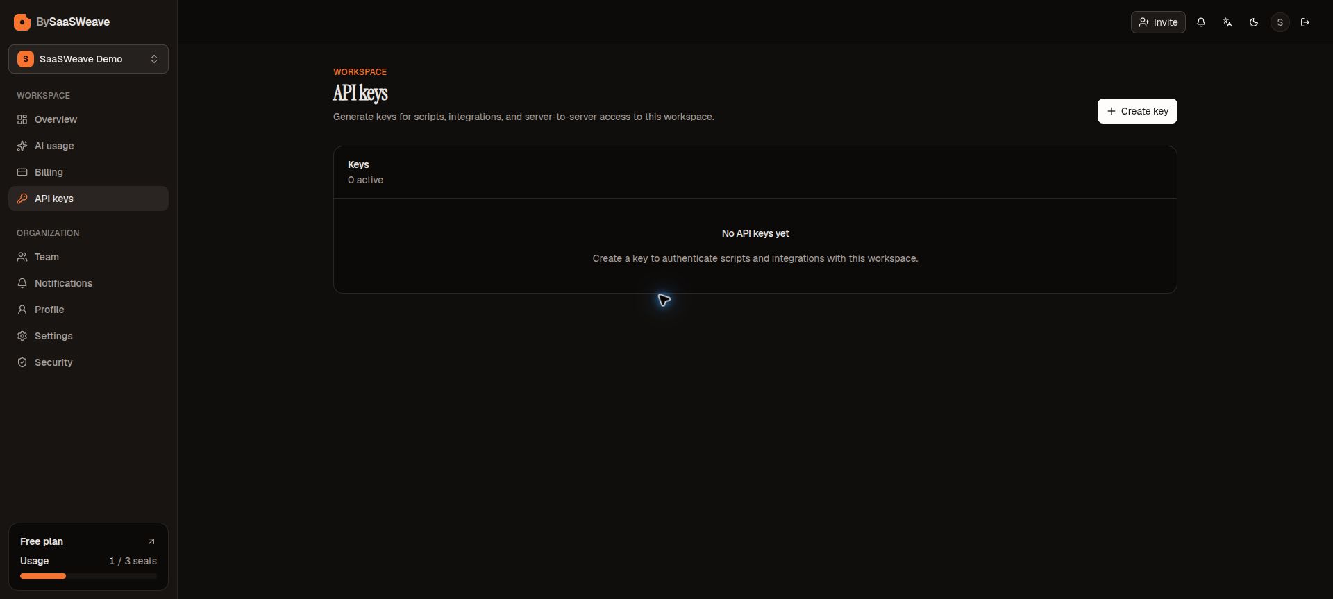 API key management