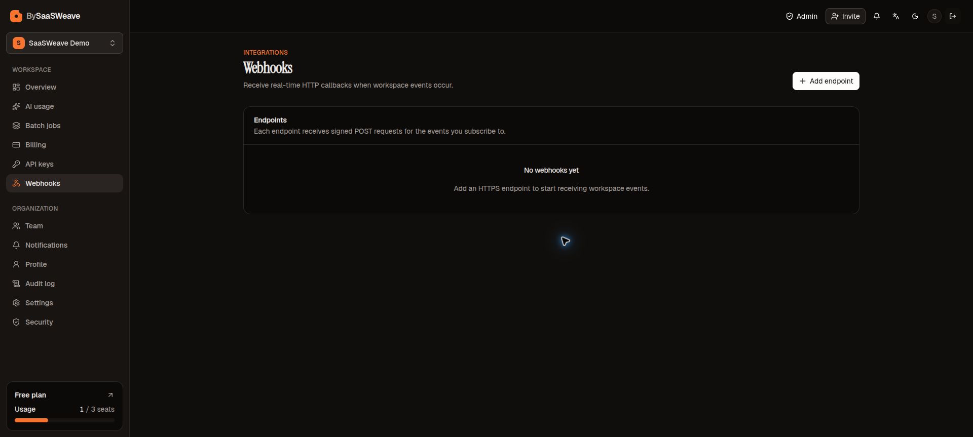 Outbound webhook management